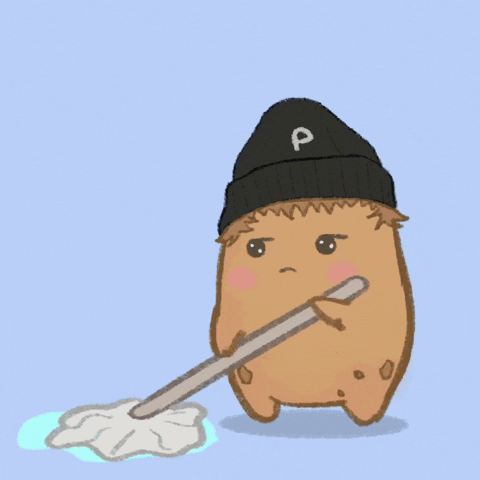 thepotatofrens sad cleaning mop chores GIF