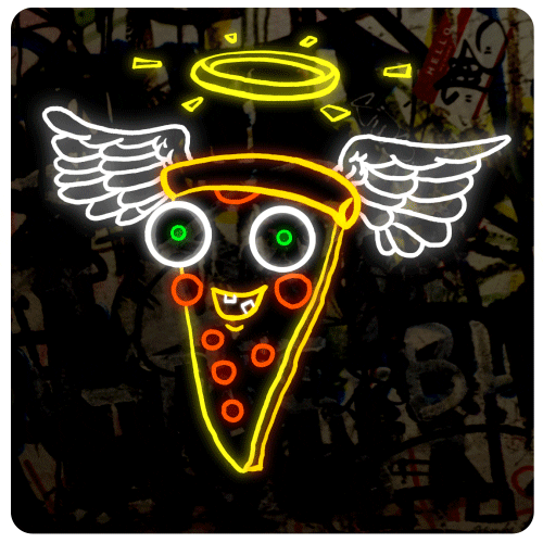Neon Lights Pizza GIF by chris timmons