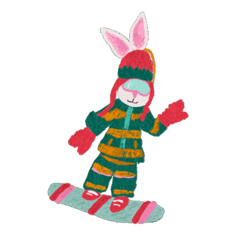 Bunny Skiing Sticker by Anthropologie