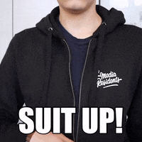 Hoodie Suit Up GIF by Media Residents