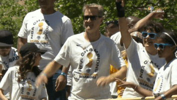 waving golden state warriors GIF by NBA