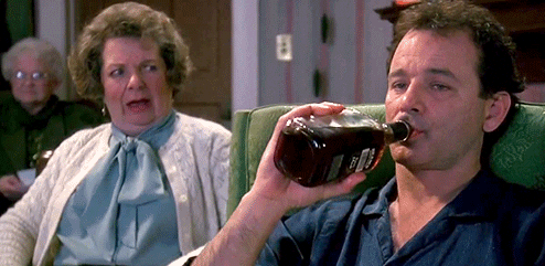  drinking bill murray happy hour groundhog day alcoholic GIF