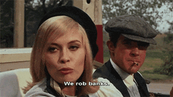 Warren Beatty Bank Robbers GIF