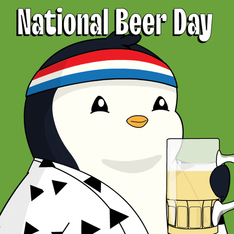 Beer Penguin GIF by Pudgy Memez