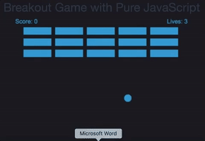 2D Breakout Game With Pure Javascript GIF