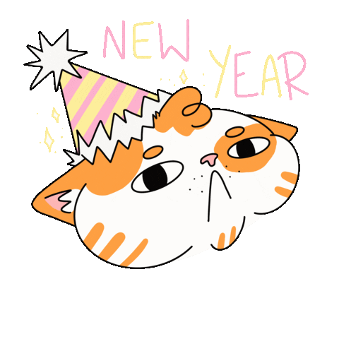 Happy New Year Cat Sticker