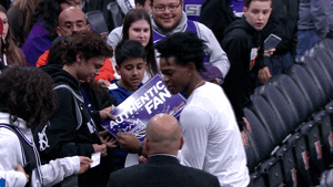 happy player-fan interaction GIF by NBA
