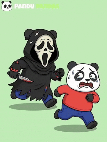 Scary Movie Panda GIF by Pandu Pandas