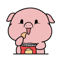 potato chips eating Sticker by Aminal Stickers