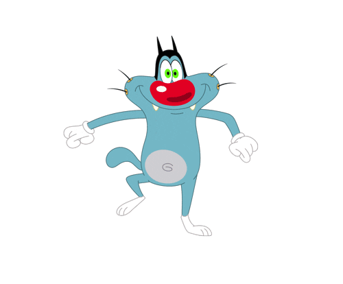 Happy Dance Sticker by Oggy and the Cockroaches for iOS & Android | GIPHY