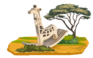 Giraffe Rocking Chair Sticker by Belsi-home