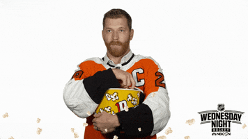 philadelphia flyers popcorn GIF by NHL on NBC Sports
