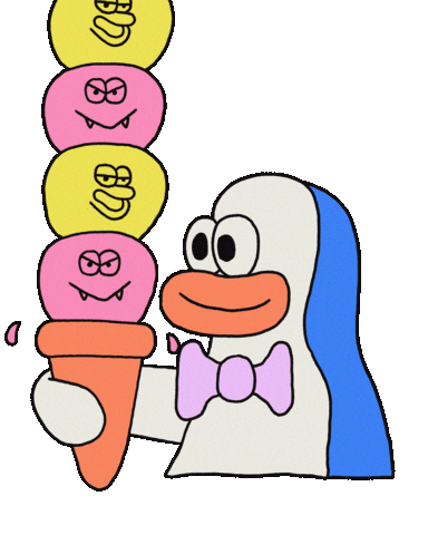Ice Cream Penguin Sticker by Pablo