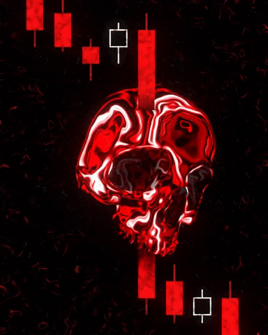 RubenCurbelo red crypto skull trading GIF