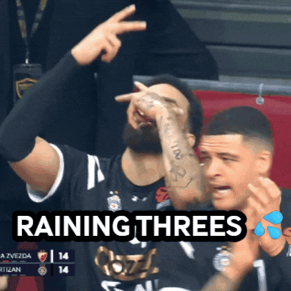 Raining Threes GIF by Basketball Club Partizan