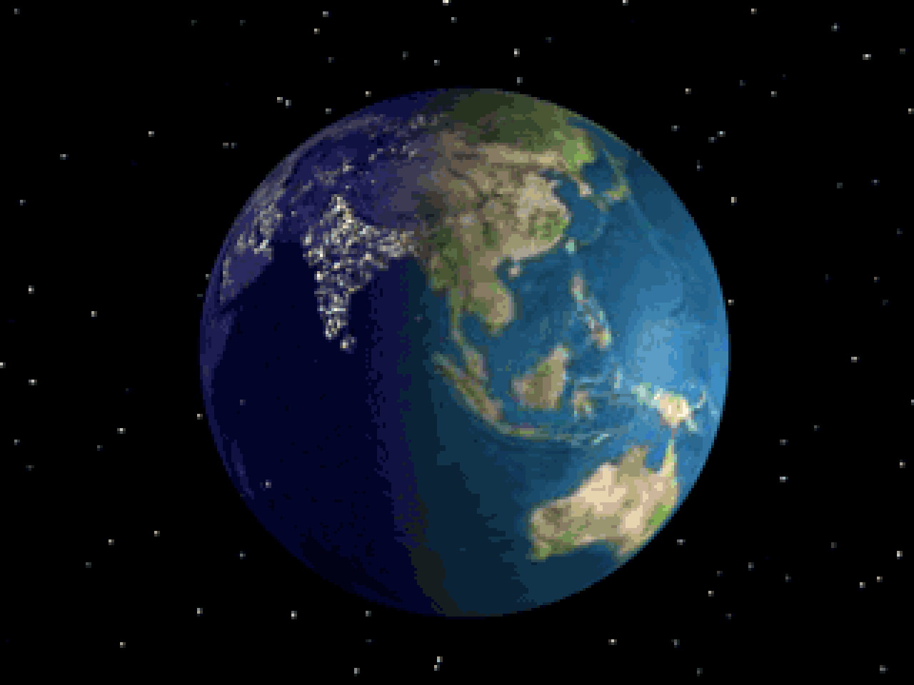 animation showing sun and earth spinning