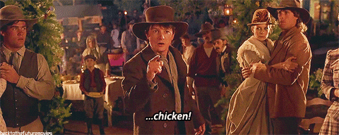 back to the future nobody calls me chicken GIF