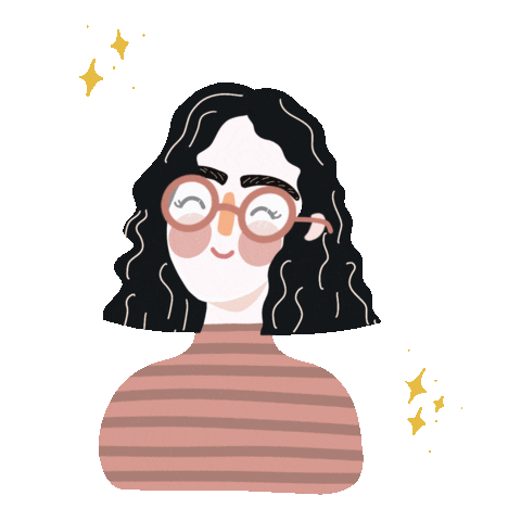 Girl Glasses Sticker