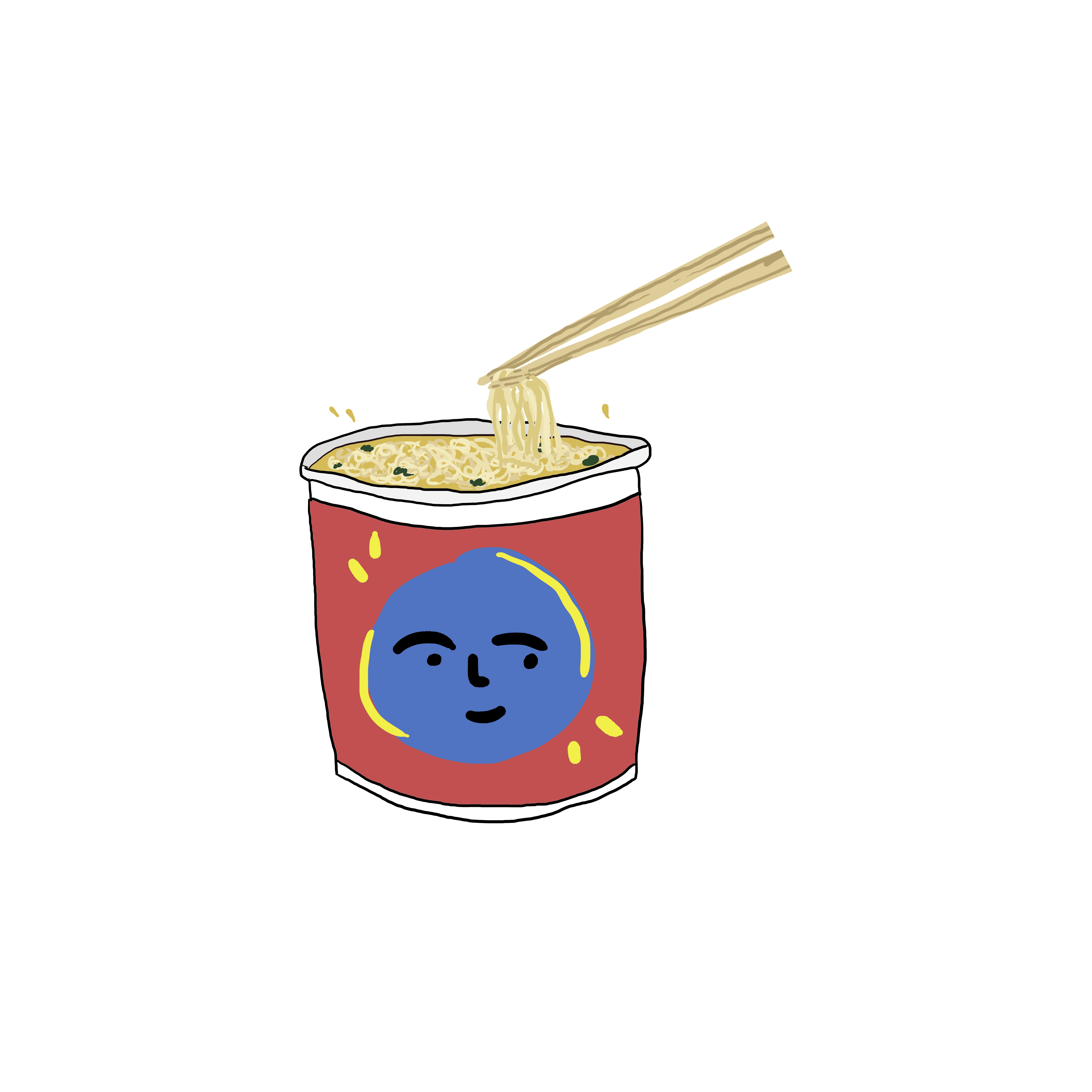 Instant Noodles Eating Sticker by Patricia Tjandra for iOS & Android