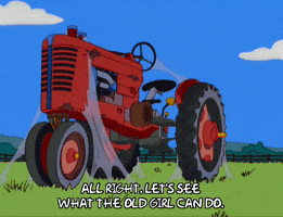 homer simpson tractor GIF