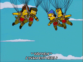 bart simpson parachuting GIF