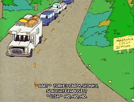 Season 1 Road GIF by The Simpsons
