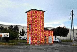 pattern-nostrum art psychedelic mask architecture GIF