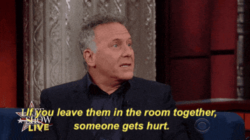 late show we leave them in a room together someone gets hurt GIF by The Late Show With Stephen Colbert