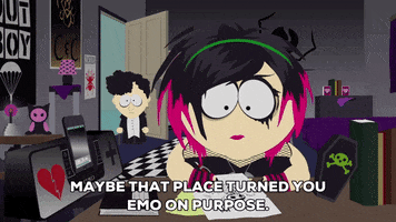 goth emo GIF by South Park 