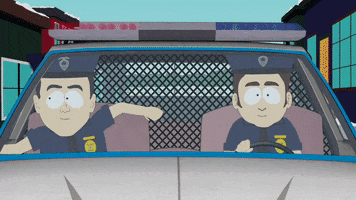 driving cop car GIF by South Park 