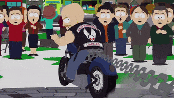 biker pulling GIF by South Park 