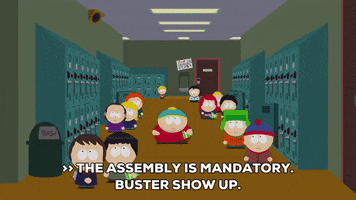 eric cartman hallway GIF by South Park 