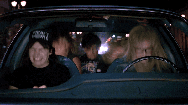 Wayne'S World Car GIF by Hollywood Suite