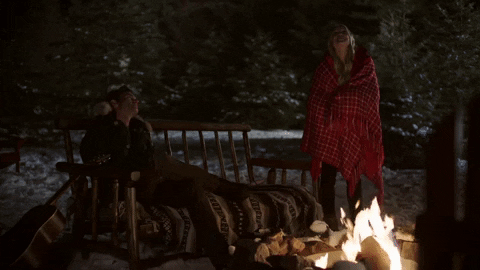 camping camp fire GIF by Hallmark Channel