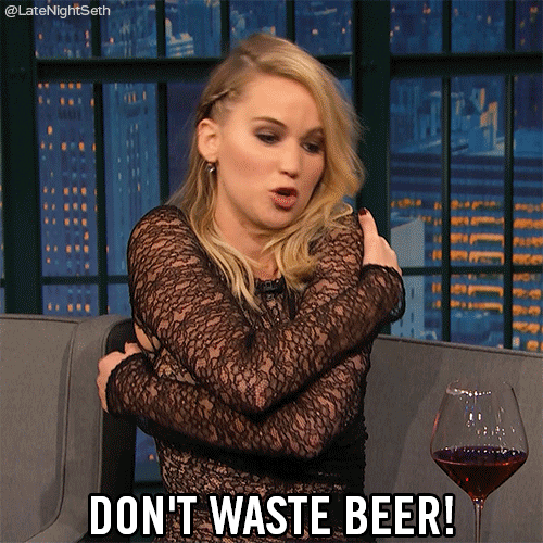 Jennifer Lawrence Beer GIF by Late Night with Seth Meyers
