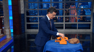 stephen colbert trump phone GIF by The Late Show With Stephen Colbert