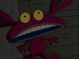 blinking aaahh real monsters GIF