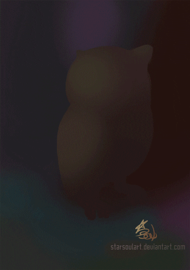 starsoulart owl tutorial step by step digital painting GIF