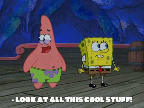 Spongebob with caption, look at all this cool stuff