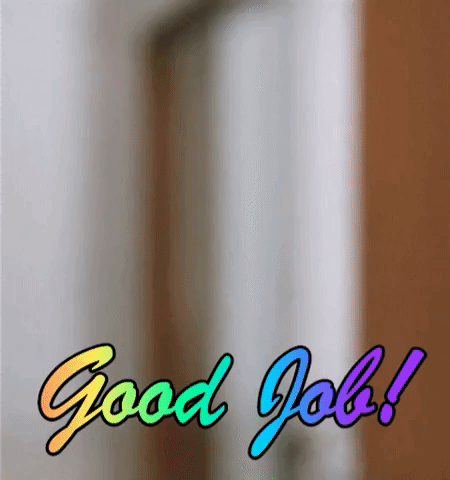 Celebrity gif. Chow Yun Fat leans back into our view with a thumbs up as he chews on a big bite of food. Text, "Good job!"