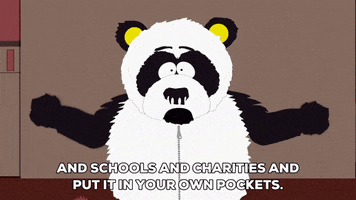 sexual harassment panda pointing GIF by South Park 