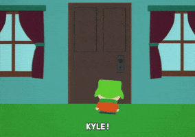 kyle broflovski door GIF by South Park 