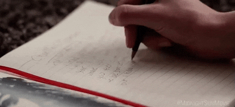 Bella thorne writing gif by midnight sun - find & share on giphy
