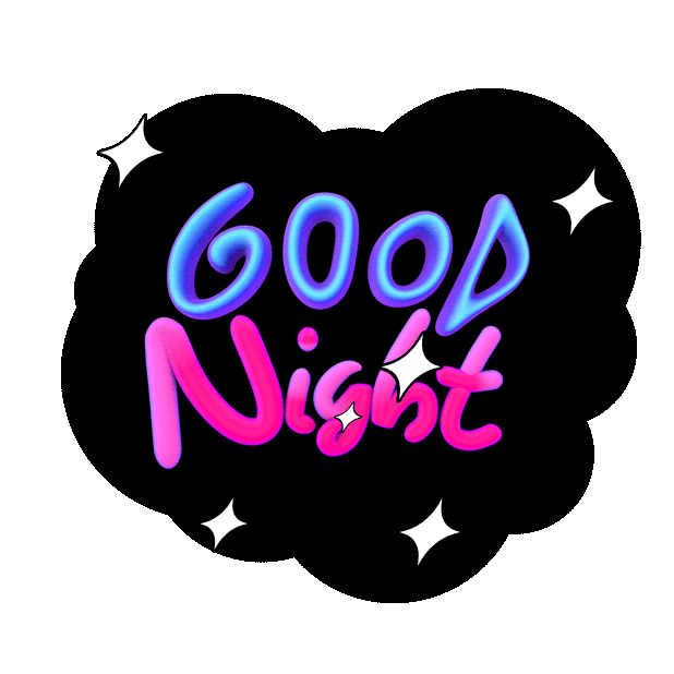 good night art text