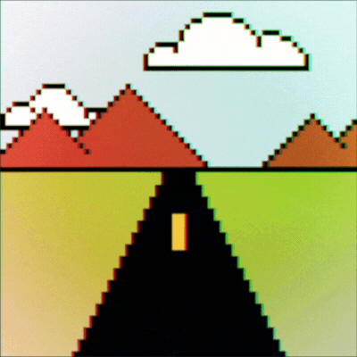 bentuber animation clouds road mountains GIF