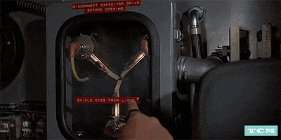 back to the future flux capacitor GIF by Turner Classic Movies