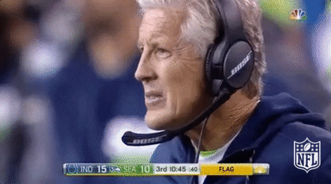 Image result for pete carroll gif chewing gum