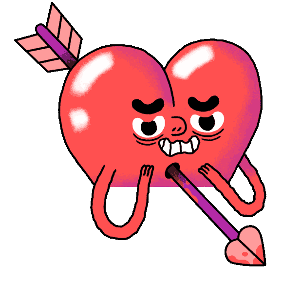 Bleeding Heart Hearts Sticker by Benedikt Luft