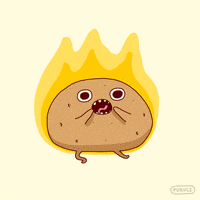 hot potato fire GIF by Michelle Porucznik