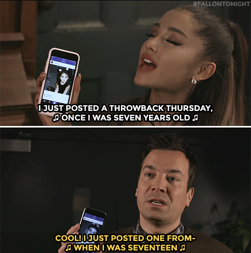 ariana grande celebs GIF by The Tonight Show Starring Jimmy Fallon